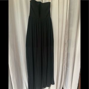 Black strapless tight dress